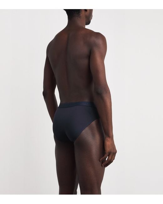 Sunspel Blue Tencel-Blend Stretch Briefs for men