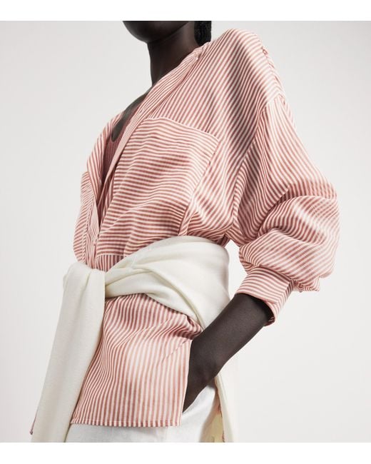 Eleventy Pink Cotton-Silk Oversized Shirt