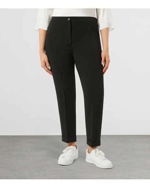 Marina Rinaldi Black Tapered Slim Tailored Trousers