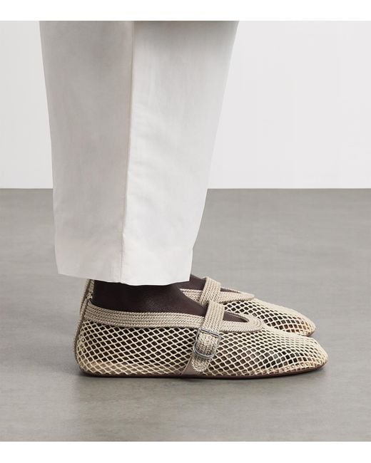 Alaïa Natural Mesh Embroidered Ballet Flats