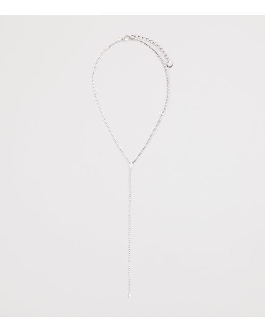SHAY White And Diamond Thread Y Necklace