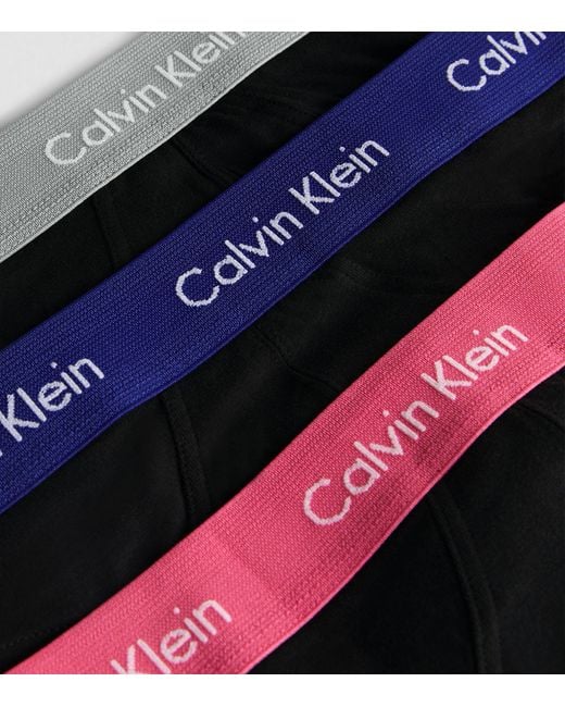 Calvin Klein Black Stretch-cotton Hip Briefs (pack Of 3) for men