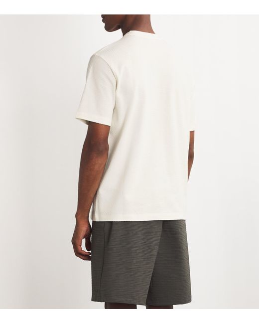Emporio Armani White Cotton Woven T-Shirt for men