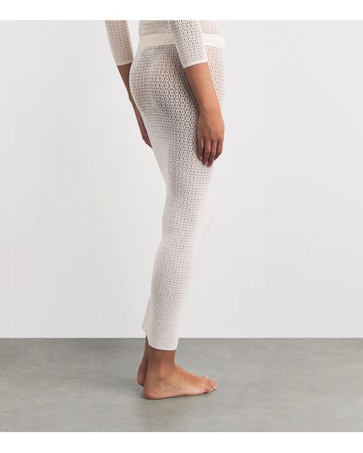 Wolford White Daisy Net Midi Skirt