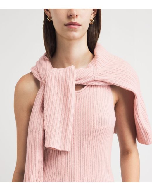 Johnstons Pink Cashmere Ribbed Tank Top