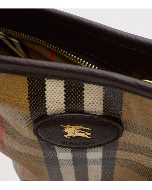 Burberry Brown Small Canvas Highlands Shoulder Bag