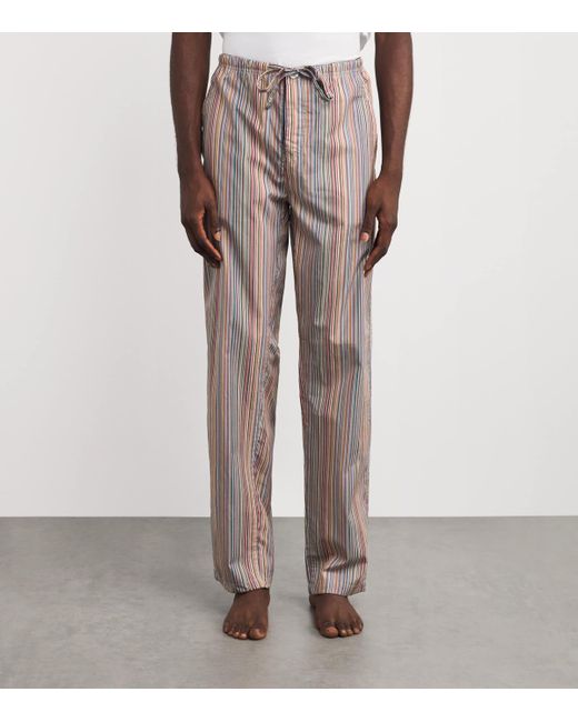 Paul Smith Gray Cotton Signature Stripe Pyjama Trousers for men