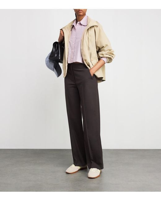 Claudie Pierlot Gray Wool-Blend Straight Trousers