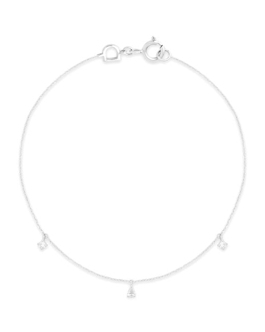 Astrid & Miyu White And Diamond Pear Charm Bracelet