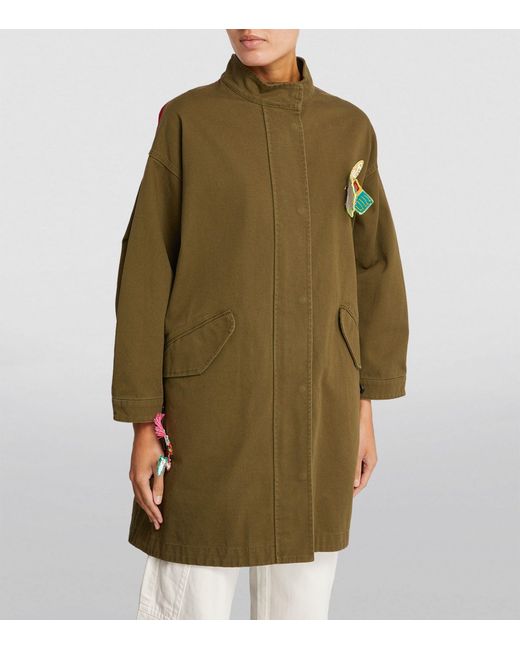MAX&Co. Green Souvenirs Of Life Embroidered Parka
