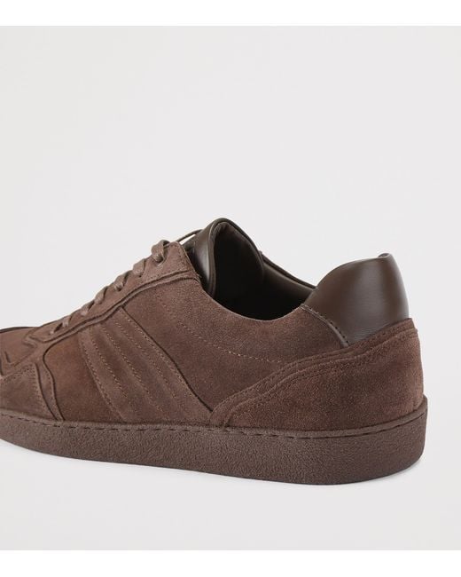 Kurt Geiger Brown Suede Lloyd Drench Sneakers for men