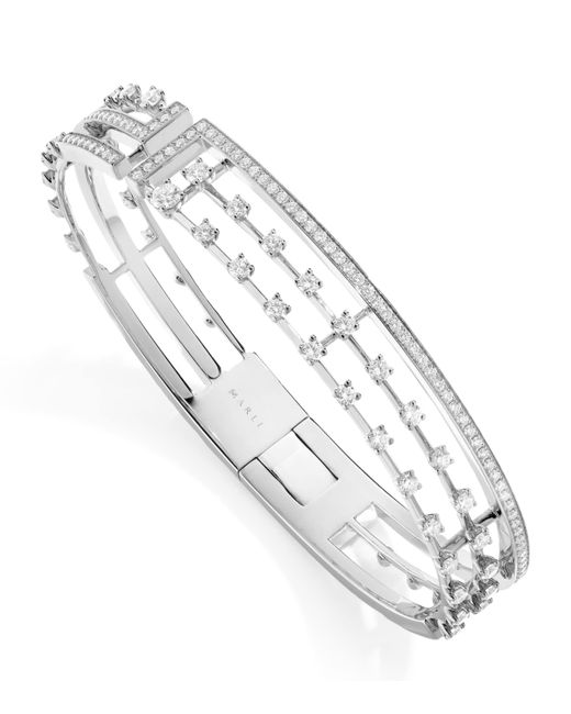 Marli New York Metallic Medium And Diamond Avenues Bangle