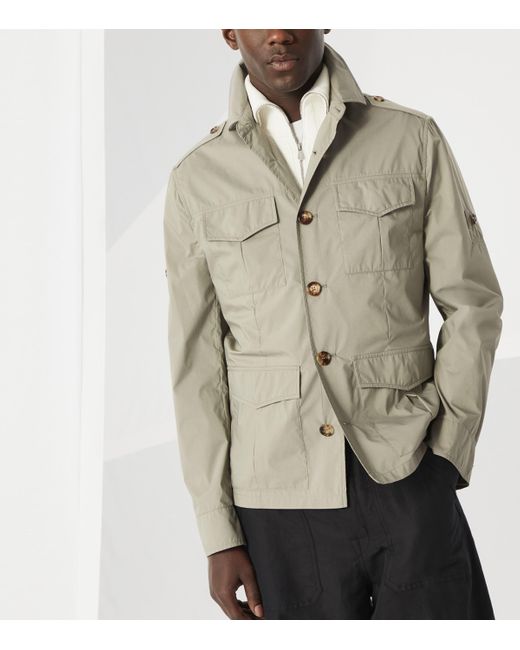 Brunello Cucinelli Gray Cotton-Blend Water-Resistant Safari Jacket for men