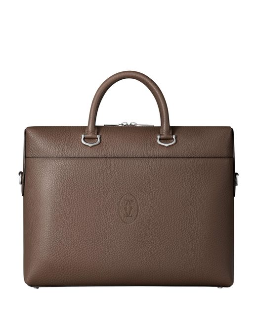 Cartier Brown Calfskin Must De Briefcase for men