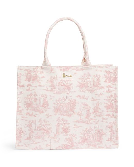 Harrods Pink Toile Grocery Shopper Bag