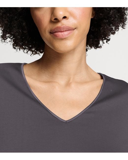 Hanro Gray Cotton-Silk Long-Sleeve Pyjamas