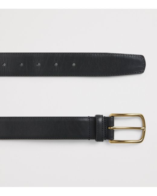 Officine Creative Black Leather Belt for men