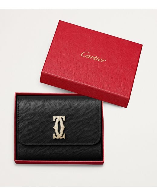 Cartier Black Mini Leather C De Wallet