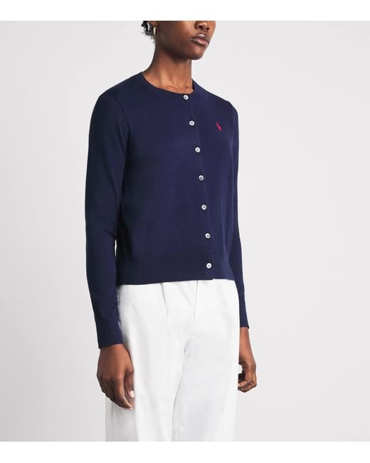 Polo Ralph Lauren Blue Cotton-Blend Cardigan