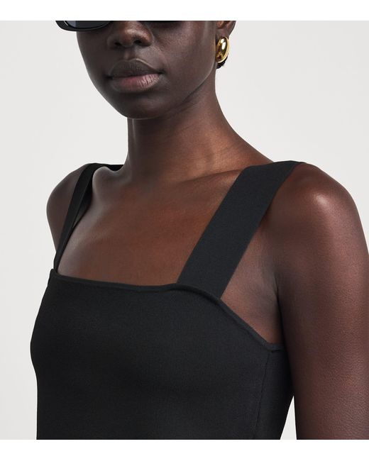 Maje Black Square-Neck Crop Top