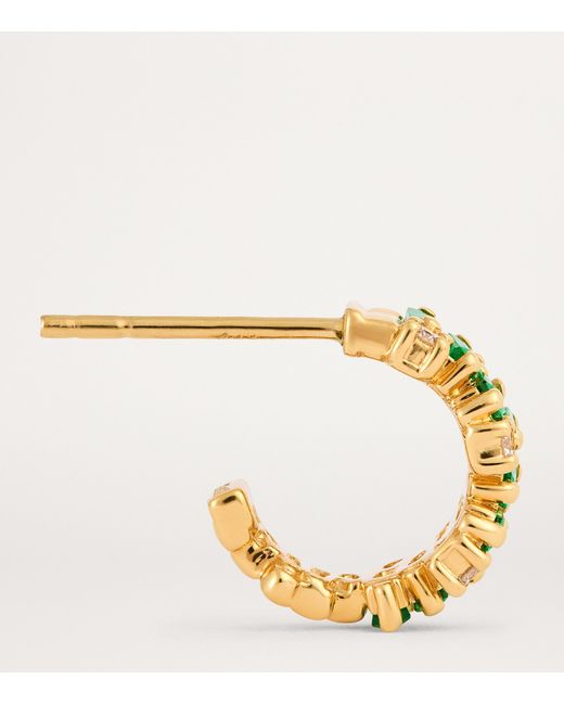 Suzanne Kalan Yellow Emerald And Diamond Shimmer Hoop Earrings