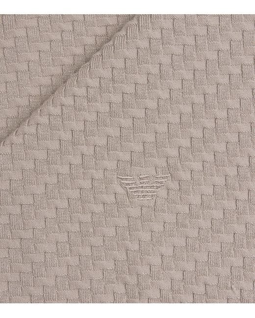 Emporio Armani Gray Basket-Weave T-Shirt for men