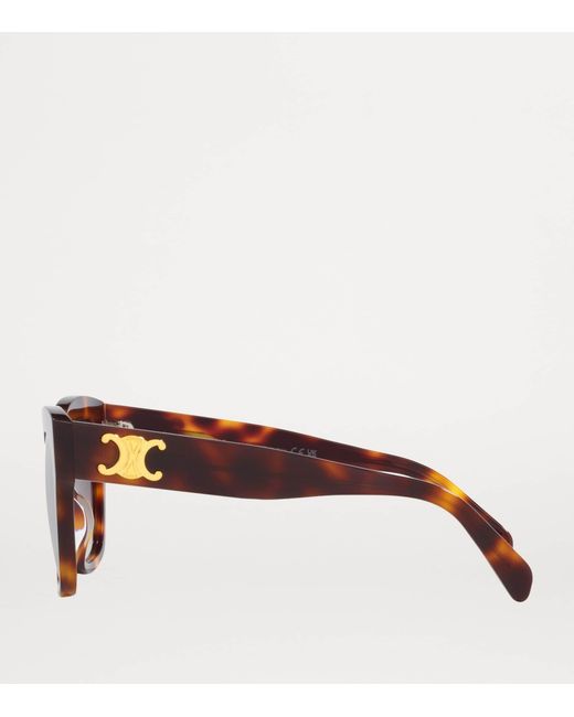 Céline Brown Tortoiseshell Triomphe Square Sunglasses