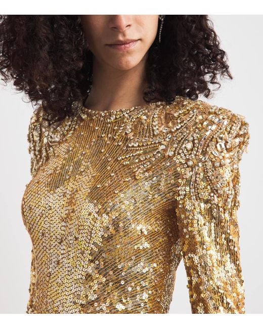 Jenny Packham Metallic Sequinned Dulcet Gown