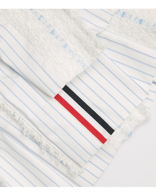 Thom Browne White Tweed Knee-Length Skirt