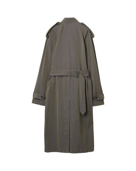 Burberry Gray Cotton-linen Trench Dress