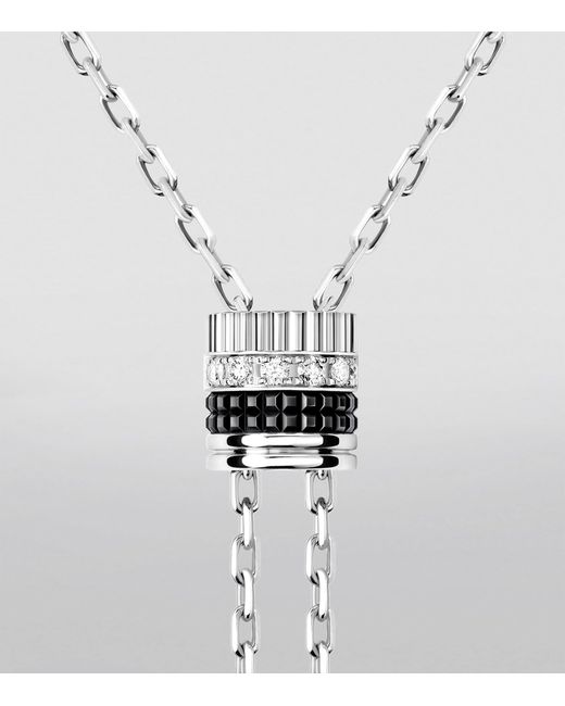 Boucheron White Small And Diamond Quatre Edition Tie Necklace