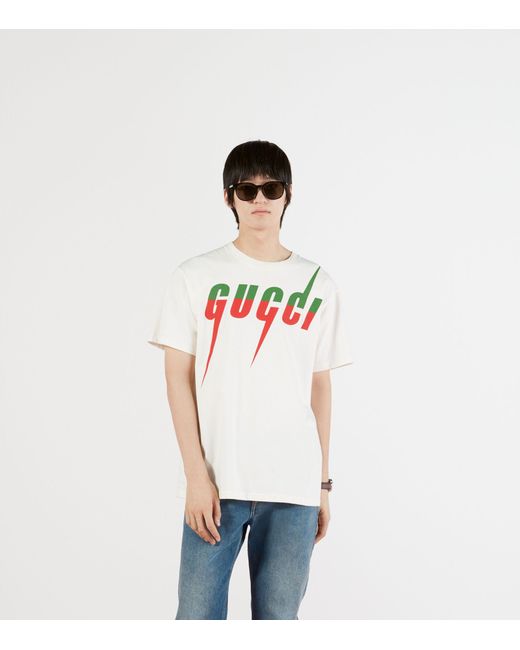Gucci White Blade Logo T-shirt for men