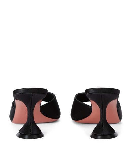 AMINA MUADDI Black Satin Lupita Mules 70