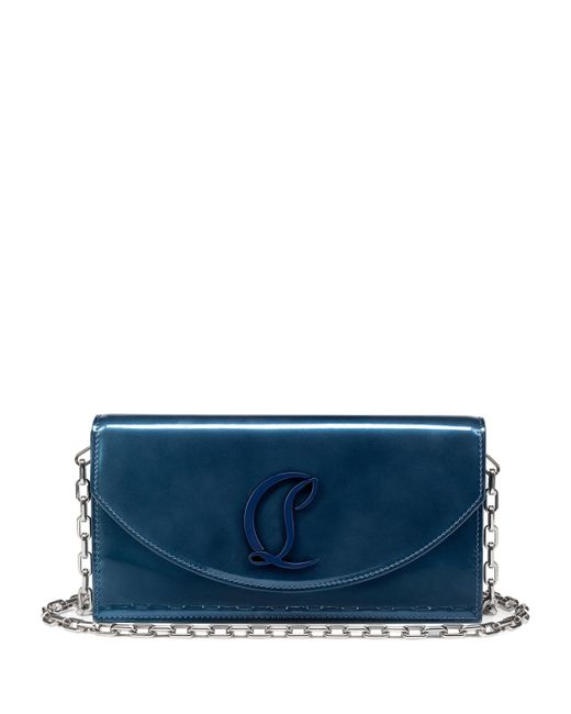 Christian Louboutin Blue Loubi54 Patent Clutch Bag