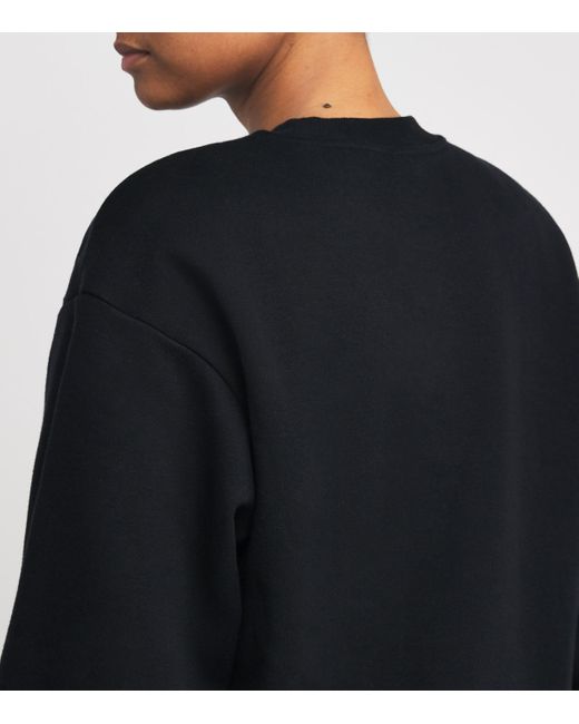 Skims Black Cotton-Blend Fleece Classic Sweatshirt