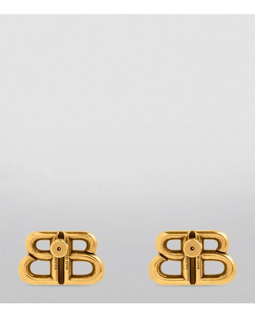 Balenciaga Metallic Monaco Bb Stud Earrings