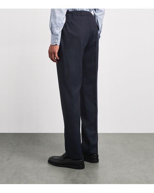 FIORONI CASHMERE Blue Virgin Wool Straight Chinos for men