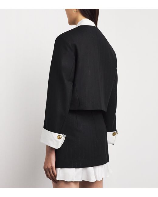 Sandro Blue Cropped Tailored Jacket