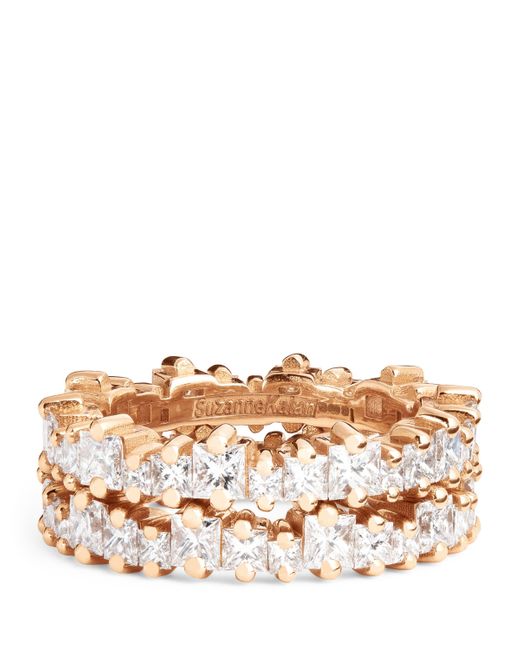Suzanne Kalan Metallic And Princess Diamond Tech Ring Jackets