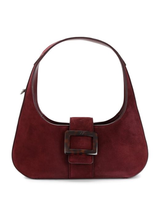 Roger Vivier Purple Mini Suede Belle Vivier Shoulder Bag