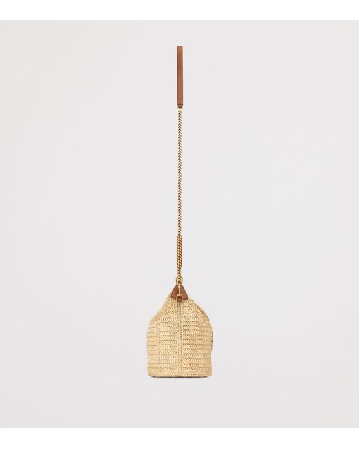 Saint Laurent Natural Raffia Gaby Bucket Bag