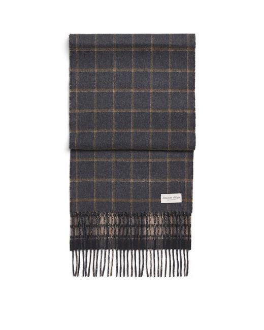 Johnstons Gray Cashmere Double-Face Scarf for men