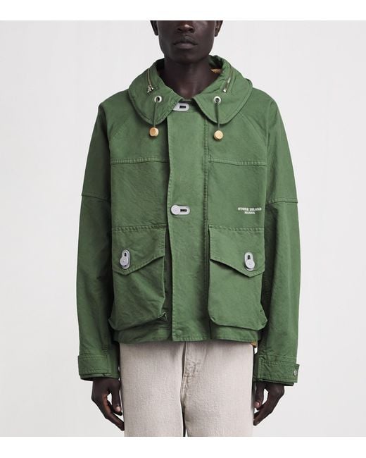 Stone Island Green Panama Field Jacket for men