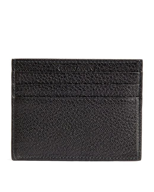 Giorgio Armani Black Leather Card Holder for men