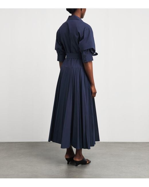 Jonathan Simkhai Blue Poplin Belted Arlo Maxi Dress