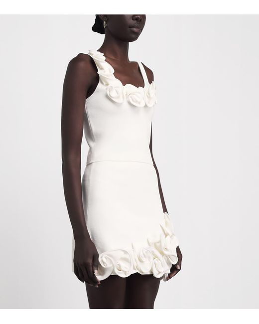 Sandro White Knitted Floral Tank Top