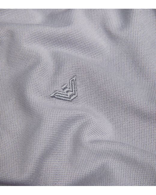 Emporio Armani Gray Contrast-trim Polo Shirt for men