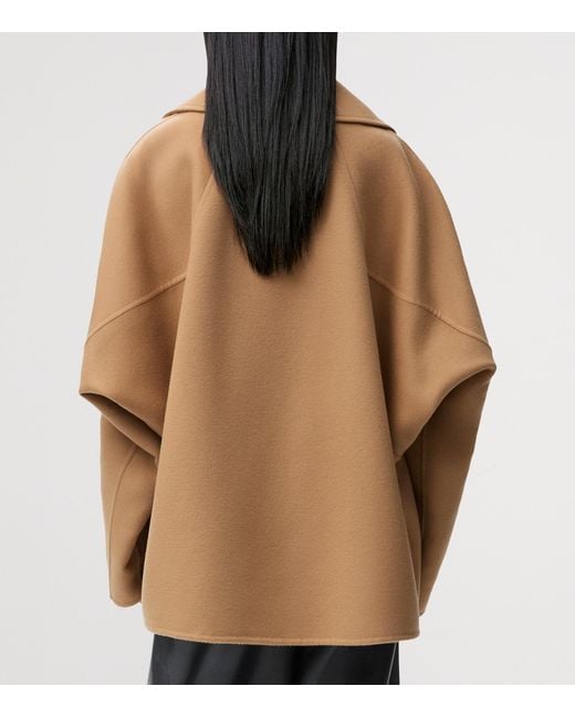 Loewe Brown Wool Double-Breasted Short Coat