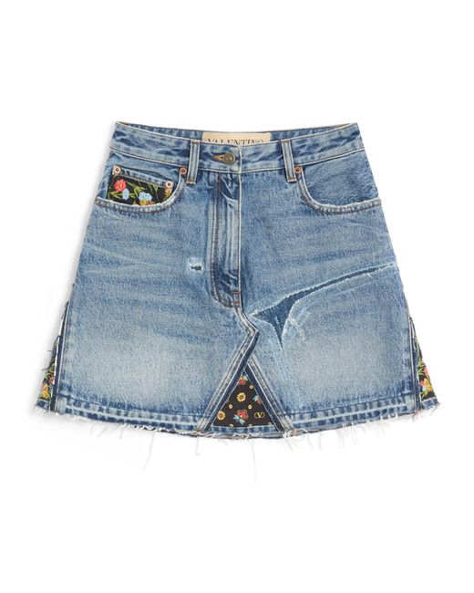 Valentino Blue Denim Mini Skirt