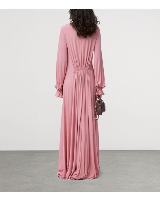 Loewe Pink Jersey Draped Maxi Dress
